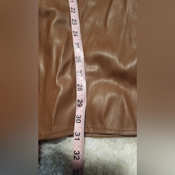 Zara Women’s Brown Faux Leather Women's Shacket Size Large Snap Front NWT - Picture 10 of 10